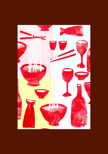Ramen Pop Up Poster- Berlin x Tokyo Vol.3- Burgundy